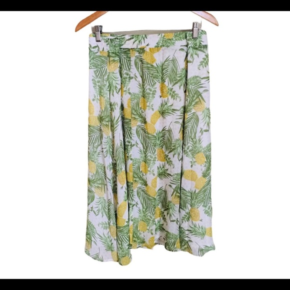 NWT SKIES ARE BLUE (ANTHRO) Pineapple Multi Print Midi Skirt Yellow/Green Sz 3X - Picture 8 of 9
